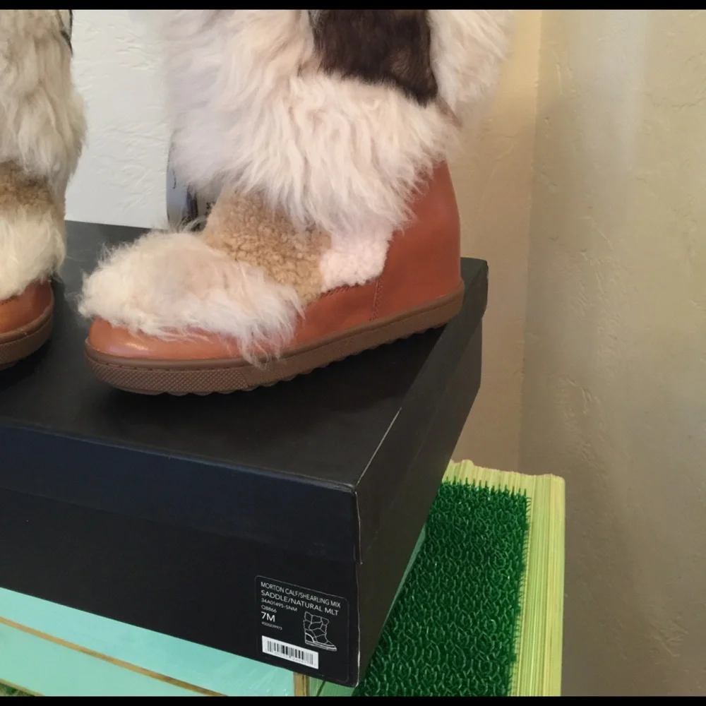 Coach Boots, Wedge Sheepskin NWB - Picture 2 of 4
